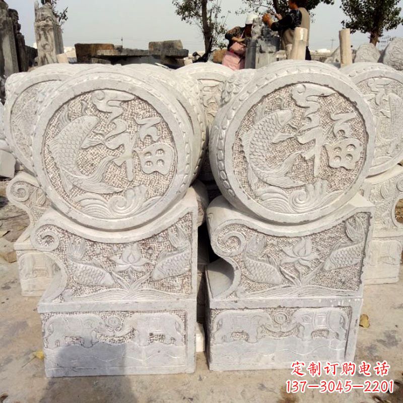 南京石雕金蟾蜍门墩