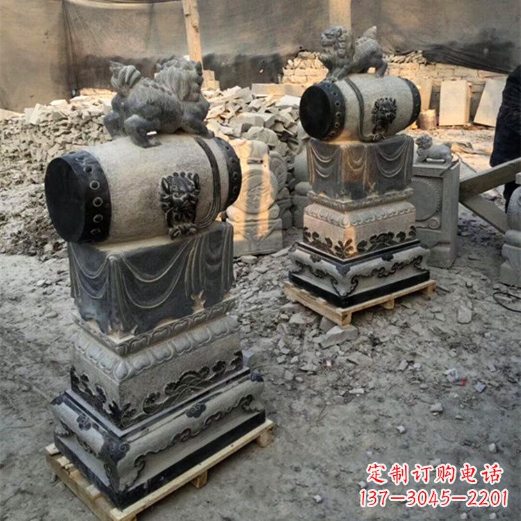 南京定制大象雕塑石雕门墩,传承中国古典文化