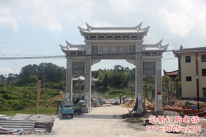 南京中领雕塑:牌坊浮雕墙仿古雕塑工艺