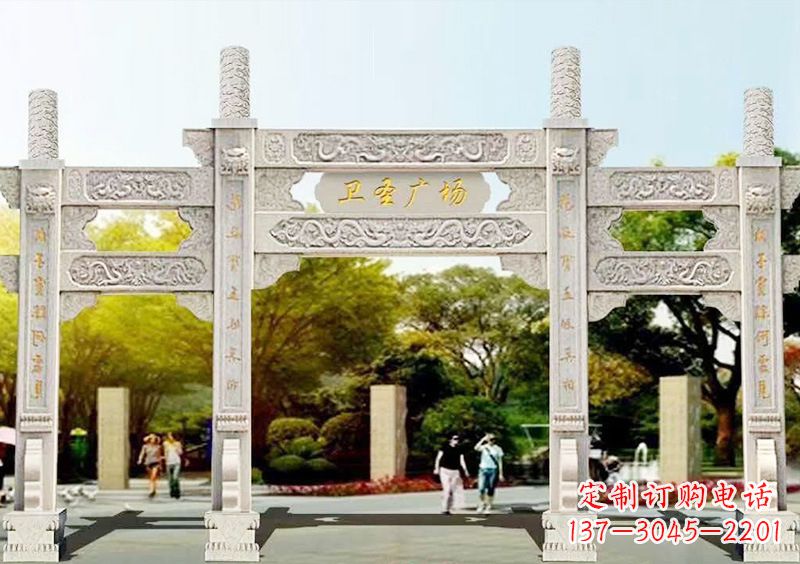南京石雕牌坊雕塑,尊贵而独特