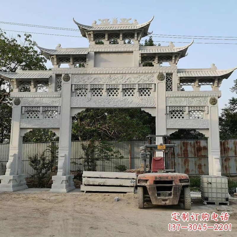 南京石雕牌坊楼兰雕塑
