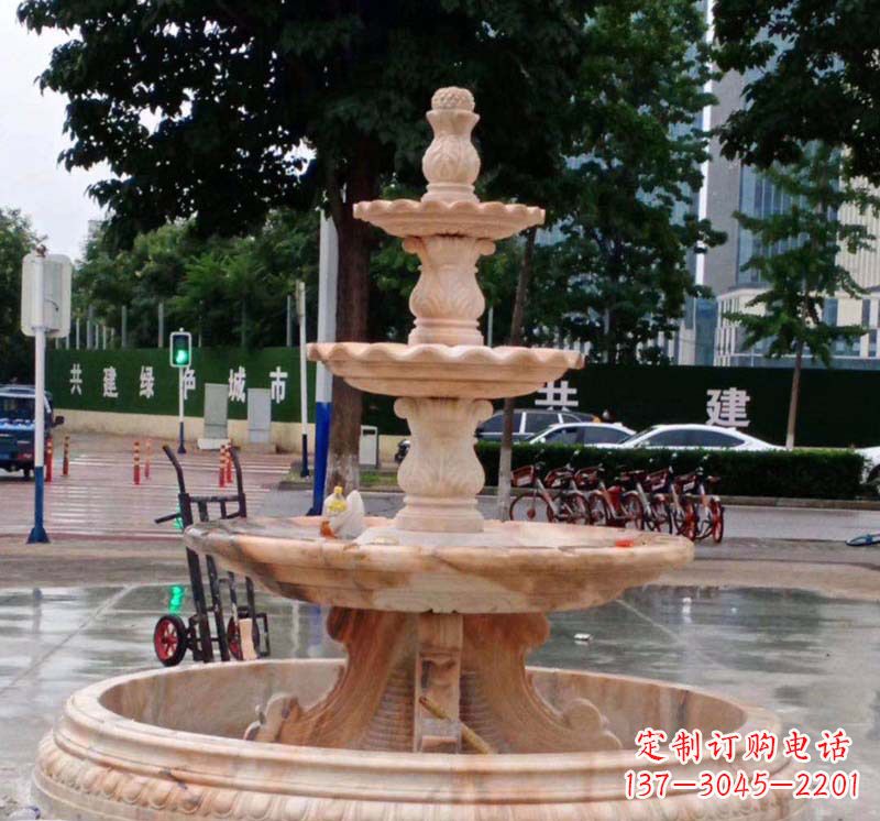 南京石雕喷泉钵,非凡水景体验
