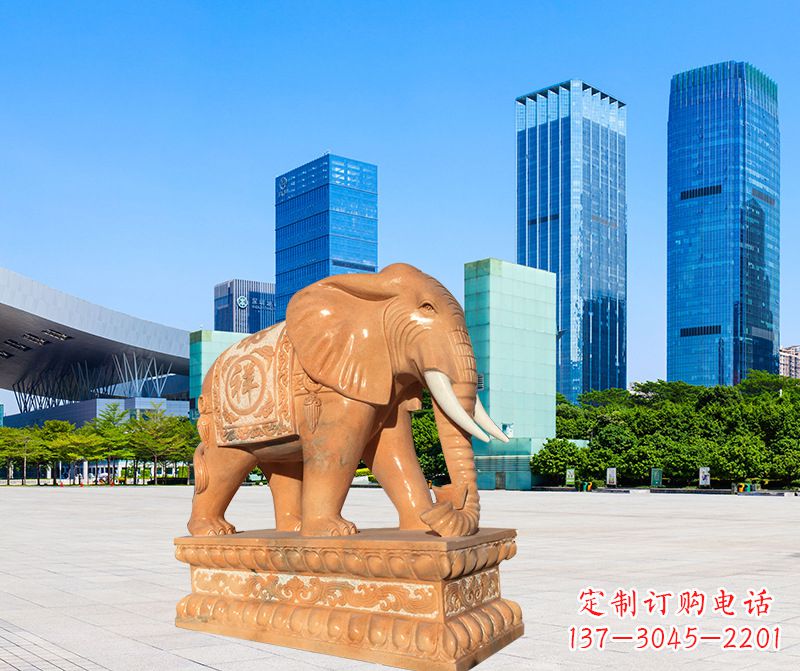 南京大象雕塑，现代大象喷水雕塑，营造雅致优雅氛围