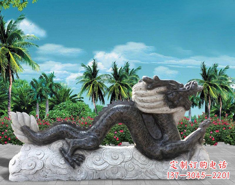 南京中领雕塑:精美石刻喷水龙雕塑