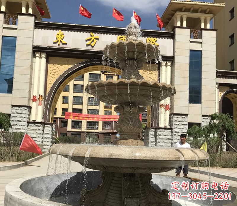 南京石雕小区大型喷泉雕塑