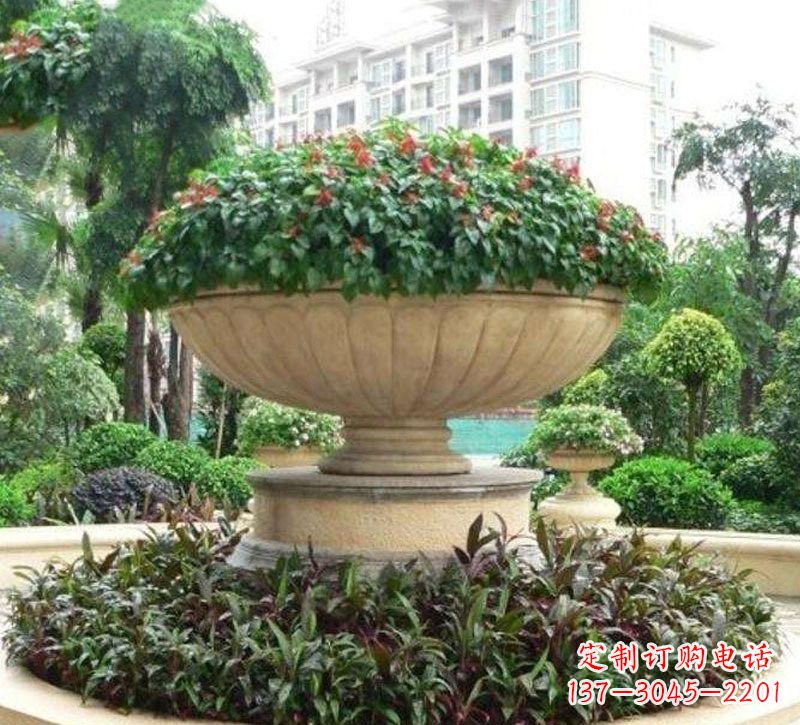 南京石雕小区花盆