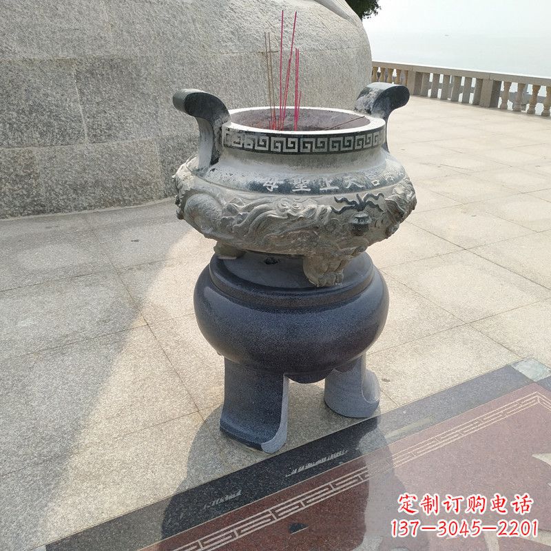 南京石雕圆香炉
