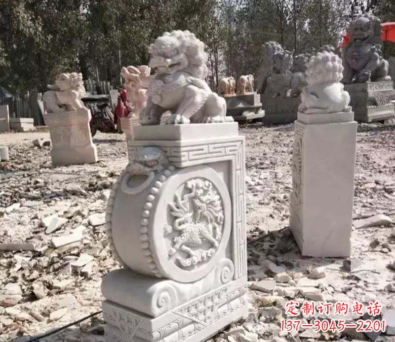南京石雕园林狮子抱鼓石