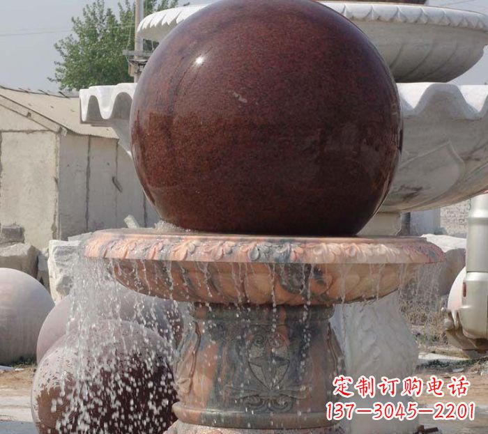 南京石来运转小型风水球喷泉石雕