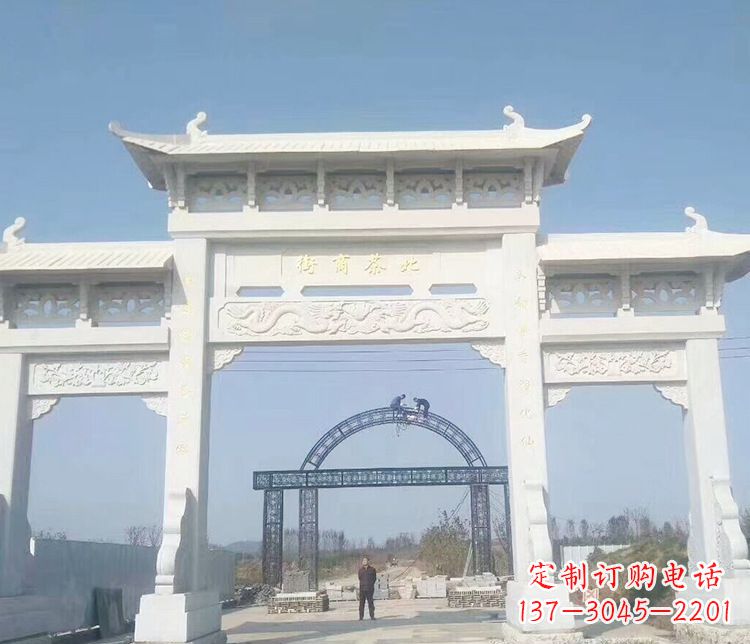 南京石牌坊三门牌坊石雕 (4)