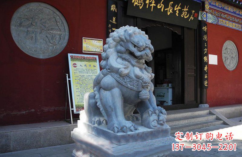 南京石狮子寺庙门口石雕