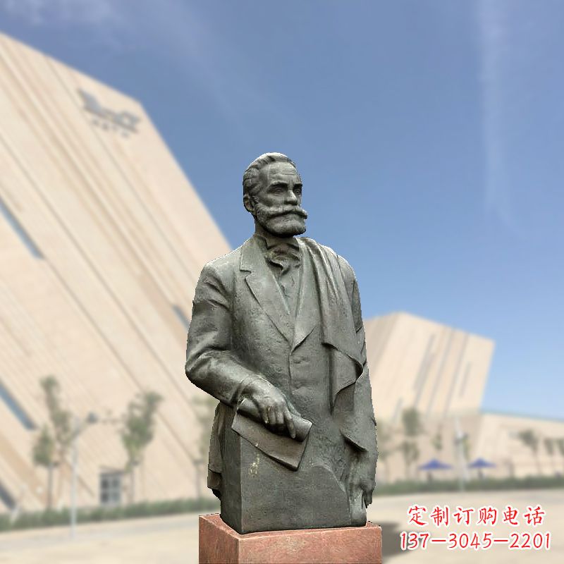 南京世界名人“黄色炸药”的发明者诺贝尔半身像雕塑