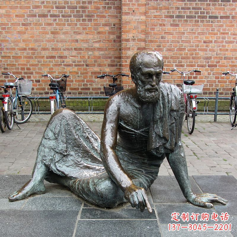 南京世界名人古希腊著名物理学家阿基米德铜雕塑像广场人物雕塑