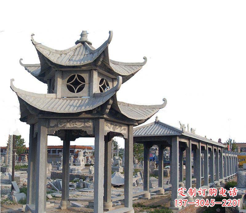 南京双层仿古凉亭石雕