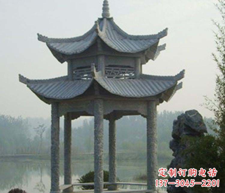 南京双层仿古凉亭石雕_2