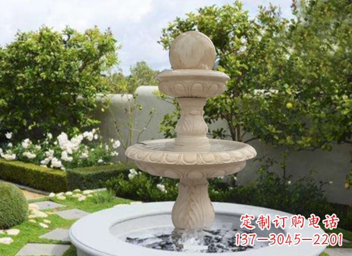 南京双层风水球喷泉别墅石雕