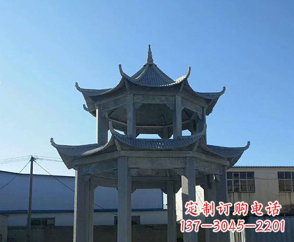 南京双层仿古石凉亭石雕_1