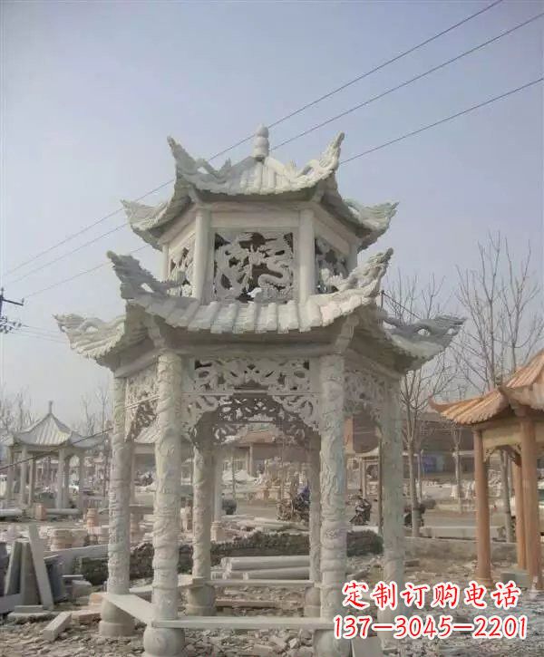 南京双层凉亭石雕