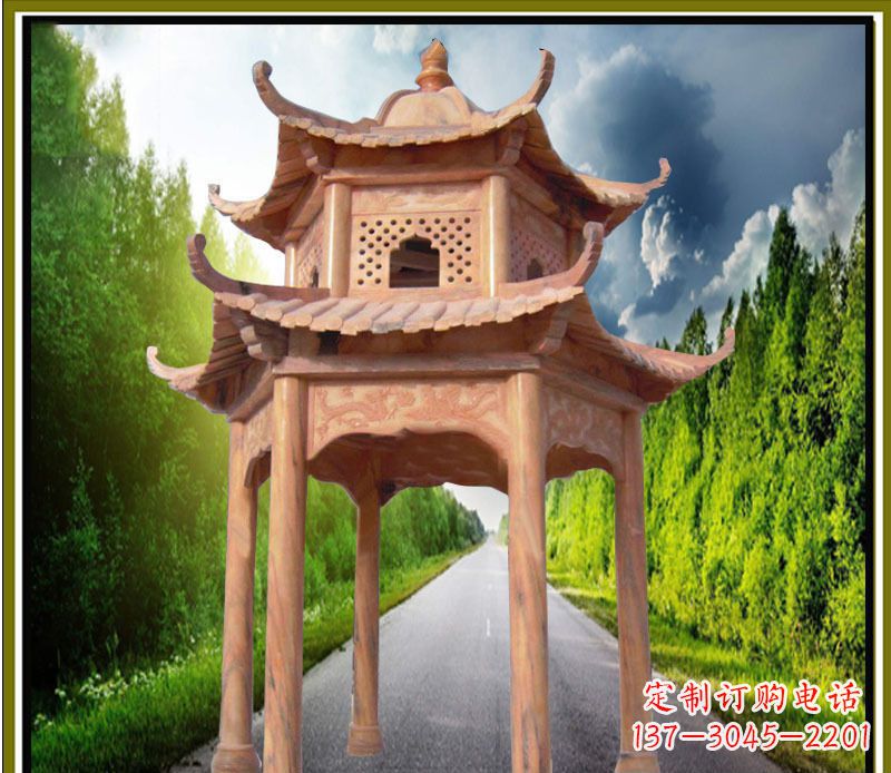 南京双层凉亭园林石雕