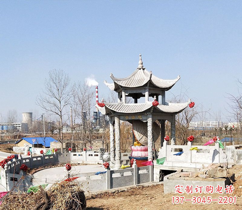 南京双层石凉亭石雕 (2)