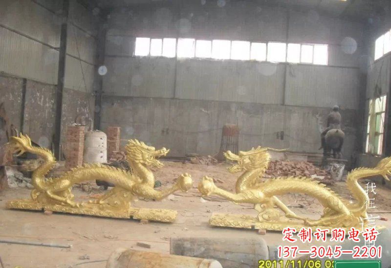 南京双龙戏珠铜雕