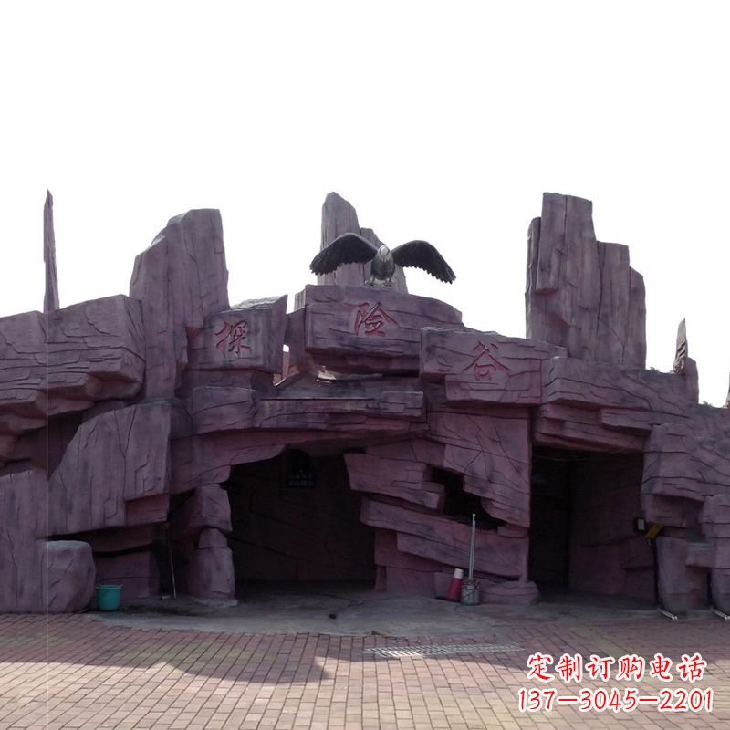 南京水泥塑石大门景观假山