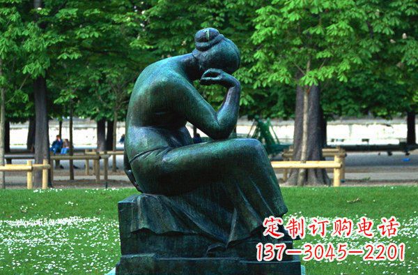 南京思考的女人青铜人物铜雕