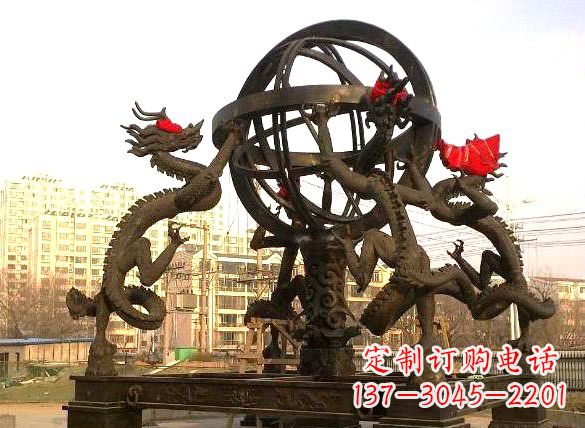 南京四龙戏珠城市景观铜雕