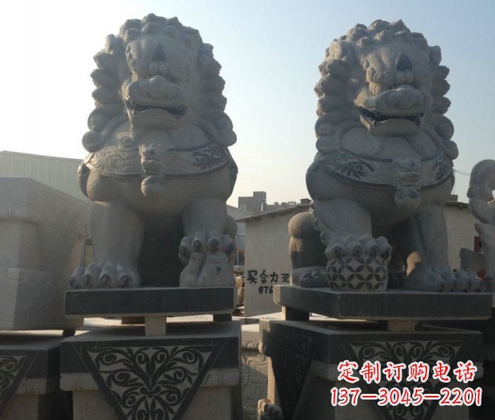 南京寺庙景观仿古石狮子 (2)