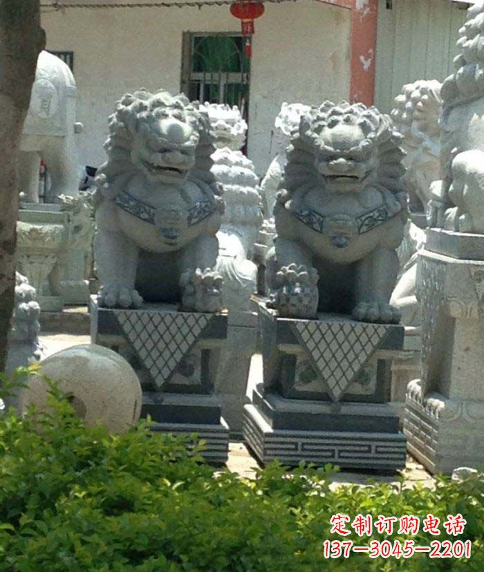 南京寺庙景观仿古石狮子