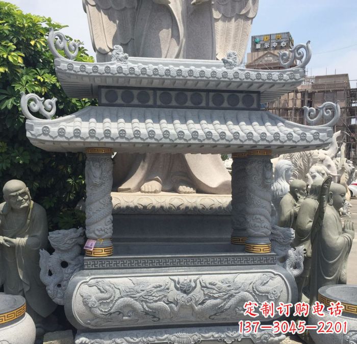 南京寺庙景观仿古香炉石雕 (2)