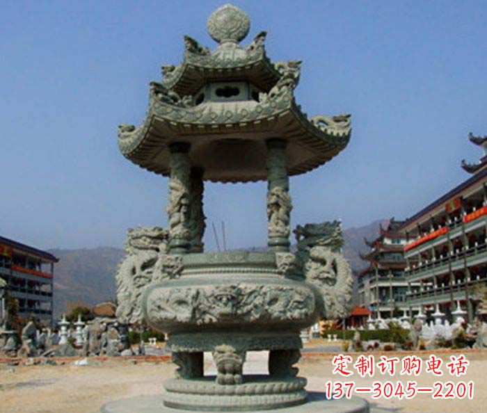 南京寺庙景观仿古石香炉
