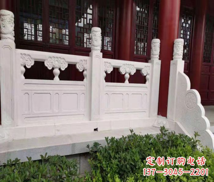 南京寺庙景观汉白玉石浮雕栏板 (3)