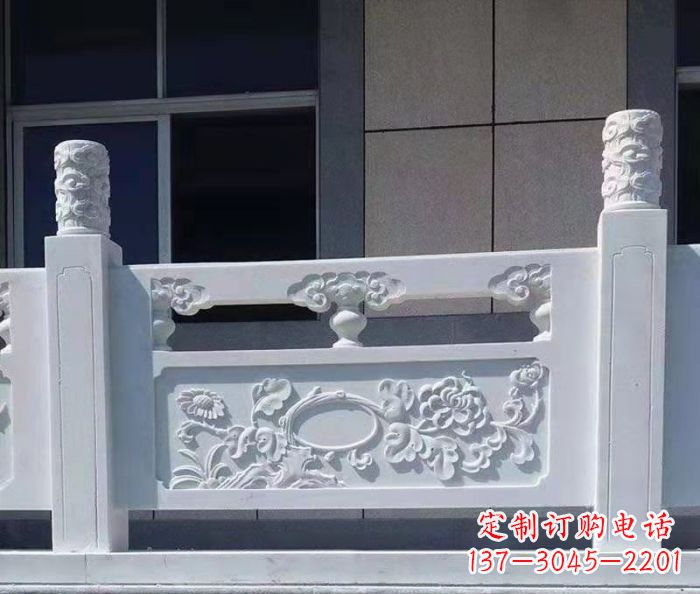 南京寺庙景观汉白玉石浮雕栏板 (4)