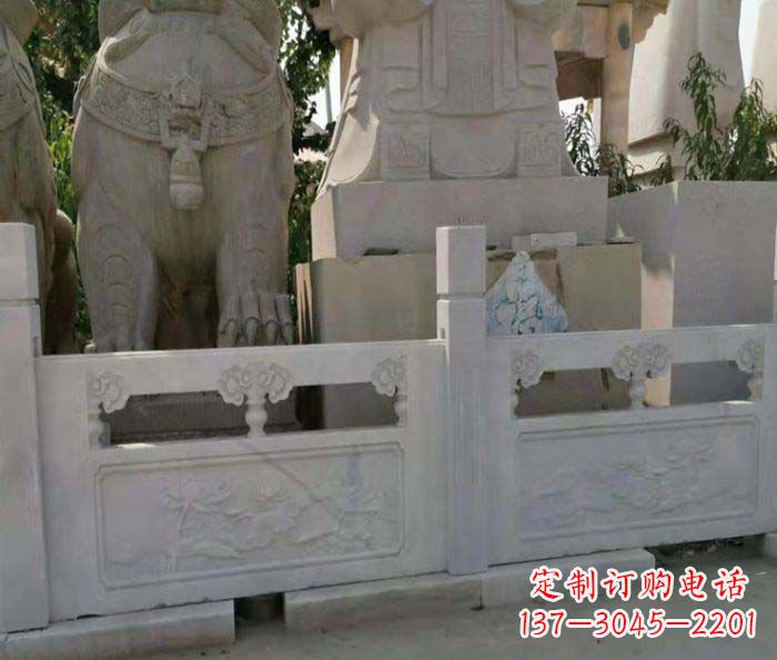 南京寺庙景观汉白玉石浮雕栏板