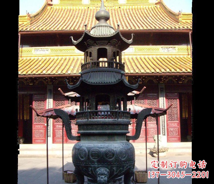 南京寺庙景观香炉铜雕