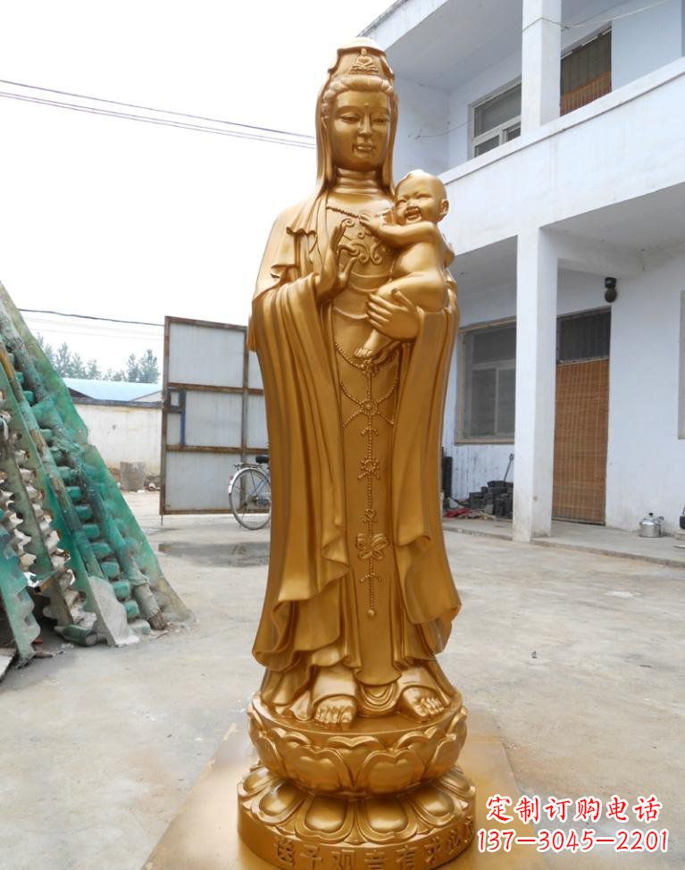 南京寺庙立式送子观音铜雕