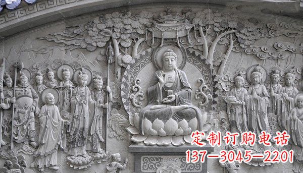 南京寺庙墙壁石浮雕佛像