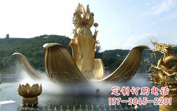 南京寺庙三面观音雕像