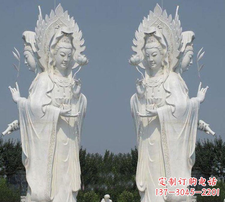 南京寺庙三面观音菩萨雕塑