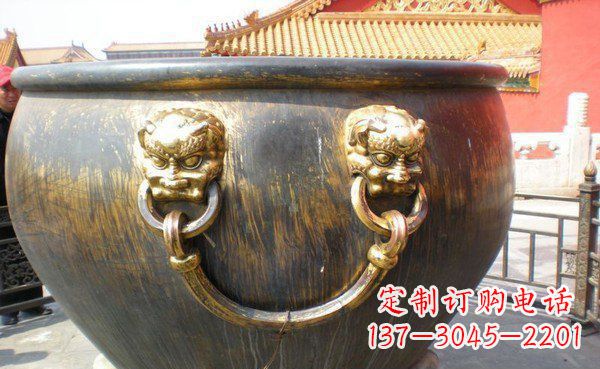 南京寺庙水缸铜雕 (3)
