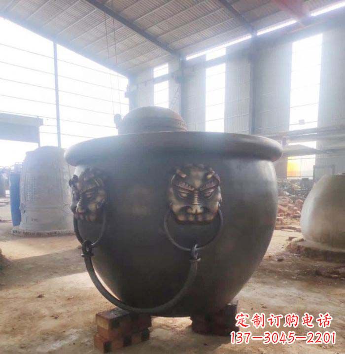 南京寺庙水缸铜雕