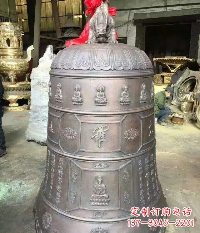 南京寺庙铜雕钟铸铜钟雕塑