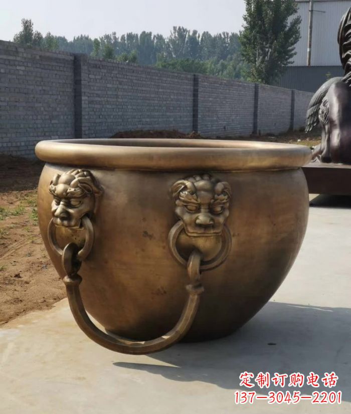 南京寺庙铜雕水缸