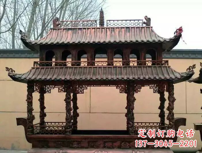 南京寺庙香炉铜雕 (3)