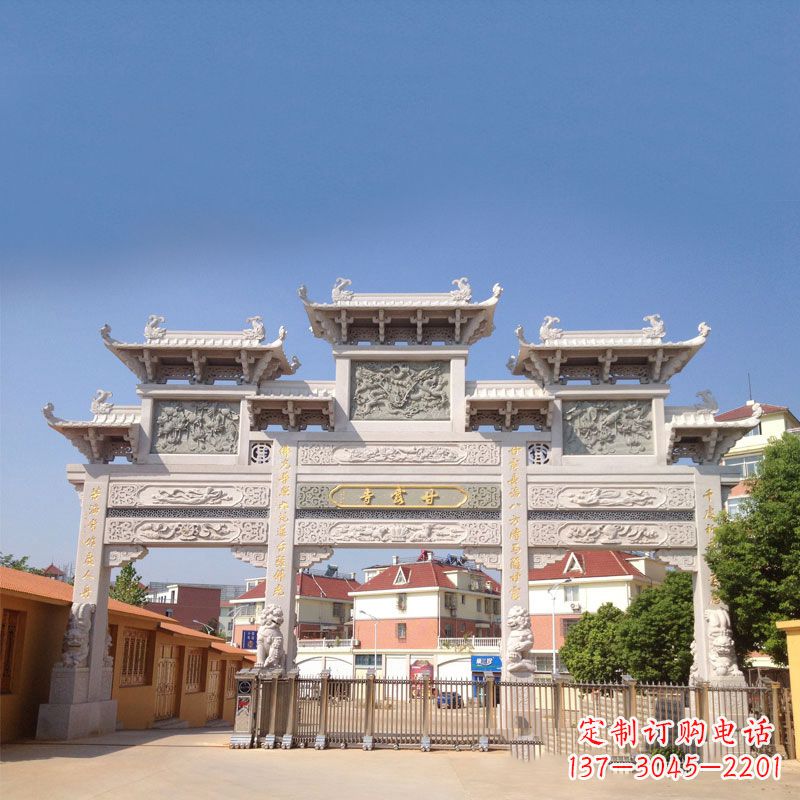 南京寺院大门石雕牌楼