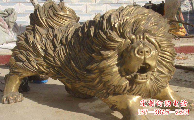 南京松狮犬动物铜雕