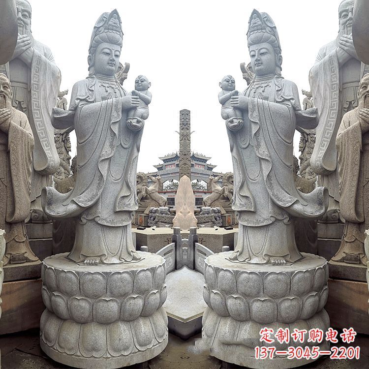 南京送子观音青石雕塑