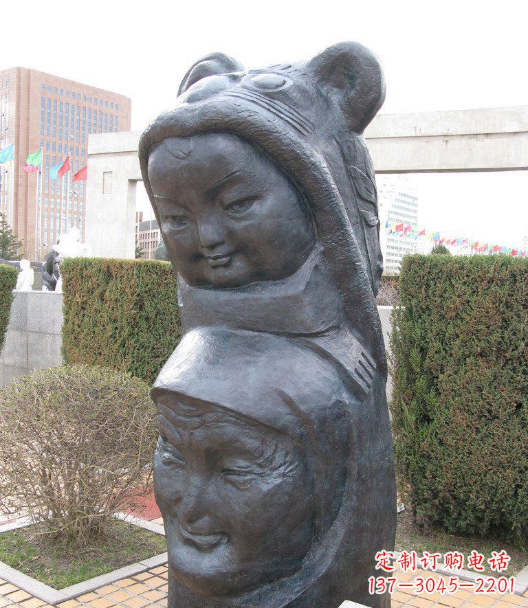 南京孙奶亲情人物头像铜雕