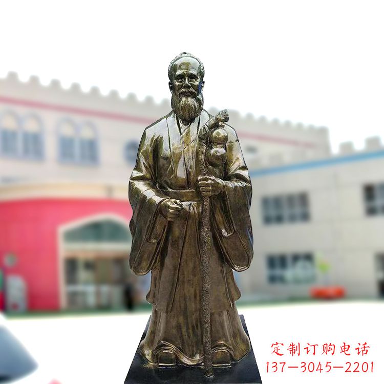 南京孙思邈仿铜玻璃钢雕塑-医院著名医学人物雕像